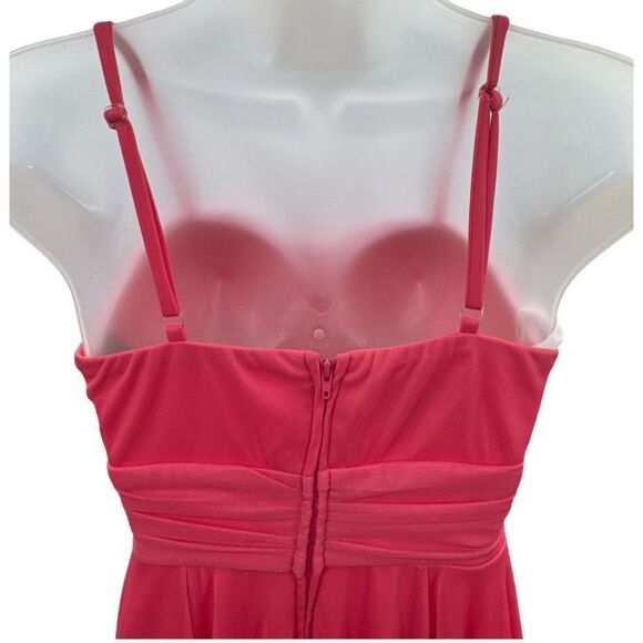 BCX Juniors Dress Size 3 Bright Coral Beaded Empire Waist Cocktail Party Cute - Picture 4 of 7